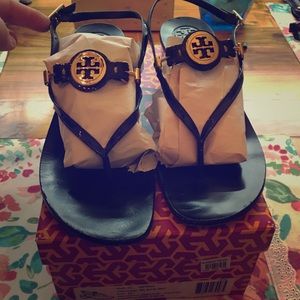 Tory Burch sandals black/gold w/original box